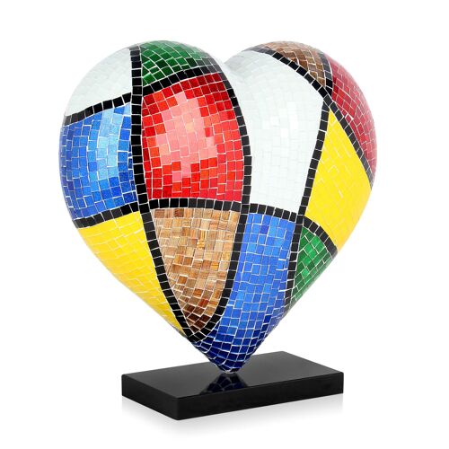 ADM - Scultura decorata in vetro 'Pop Art Heart' - Colore Multicolore2 - 46 x 44 x 19 cm