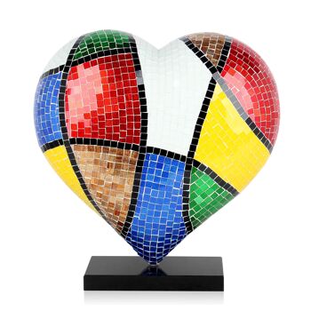 ADM - Sculpture en verre décoré 'Pop Art Heart' - Multicolore2 - 46 x 44 x 19 cm 2