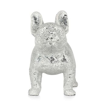 ADM - Sculpture en verre décoré 'Bouledogue français' - Couleur argent - 38 x 47 x 24 cm 7