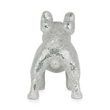 ADM - Sculpture en verre décoré 'Bouledogue français' - Couleur argent - 38 x 47 x 24 cm 9