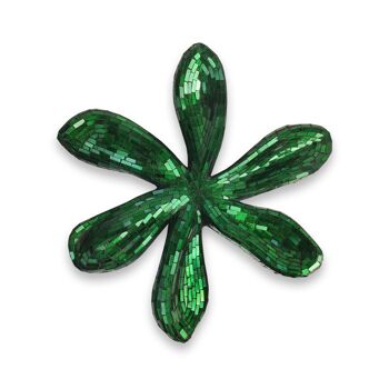 ADM - Sculpture en verre décoré 'Fleur 4' - Couleur verte - 51 x 48 x 8 cm 6