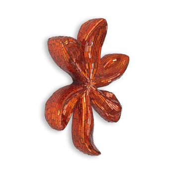 ADM - Sculpture en verre décoré 'Fleur 5' - Couleur orange - 51 x 48 x 8 cm 2
