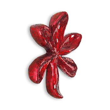 ADM - Sculpture en verre décoré 'Fleur 6' - Couleur rouge - 51 x 48 x 8 cm 7