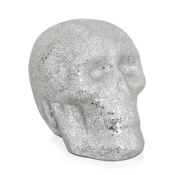 ADM - Sculpture en verre décoré 'Crâne' - Couleur argent - 46 x 54 x 41 cm 6