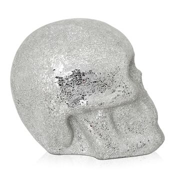 ADM - Sculpture en verre décoré 'Crâne' - Couleur argent - 46 x 54 x 41 cm 7