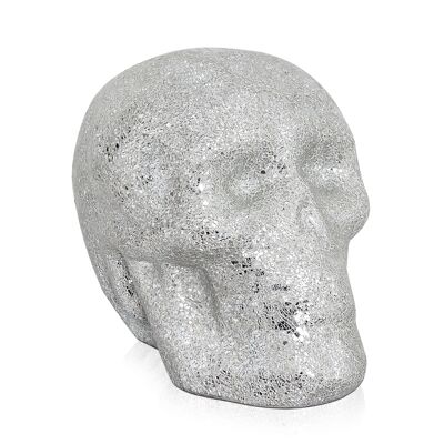 ADM - Sculpture en verre décoré 'Crâne' - Couleur argent - 46 x 54 x 41 cm