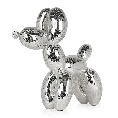 ADM - Decorated glass sculpture 'Balloon dog' - Silver color - 60 x 63 x 23 cm
