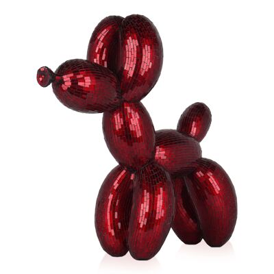 ADM - Escultura de vidrio decorado 'Perro globo' - Color rojo - 60 x 63 x 23 cm