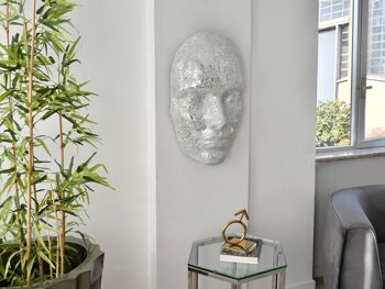 ADM - Sculpture en verre décoré 'Visage de femme' - Couleur argent - 67 x 43 x 20 cm 8