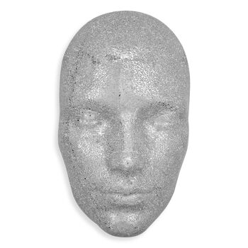 ADM - Sculpture en verre décoré 'Visage de femme' - Couleur argent - 67 x 43 x 20 cm 1