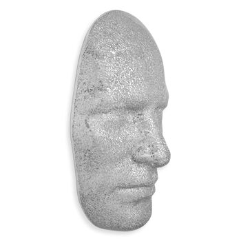 ADM - Sculpture en verre décoré 'Face man' - Couleur argent - 67 x 43 x 20 cm 6