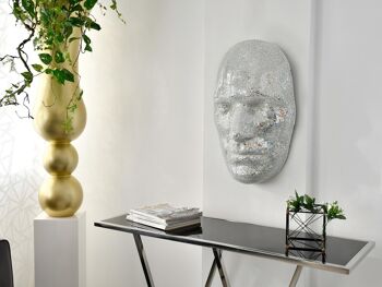 ADM - Sculpture en verre décoré 'Face man' - Couleur argent - 67 x 43 x 20 cm 8