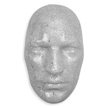 ADM - Sculpture en verre décoré 'Face man' - Couleur argent - 67 x 43 x 20 cm 1