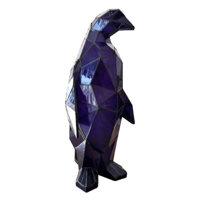 ADM - Verzierte Glasskulptur 'Tiffany Penguin Sculpture' - Blaue Farbe - 50 x 22 x 20 cm