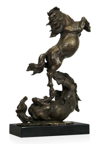 ADM - Sculpture en bronze 'Chevaux au combat' - Couleur bronze - 51 x 31,5 x 14 cm 7