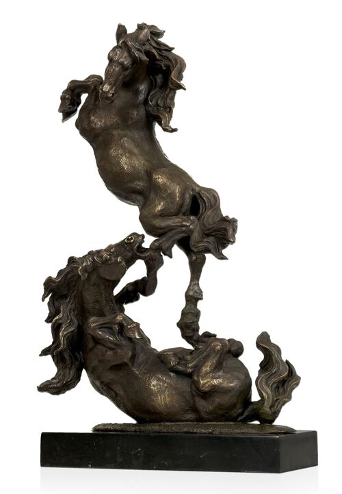 ADM - Scultura in bronzo 'Cavalli in lotta' - Colore Bronzo - 51 x 31,5 x 14 cm