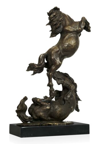 ADM - Sculpture en bronze 'Chevaux au combat' - Couleur bronze - 51 x 31,5 x 14 cm 3