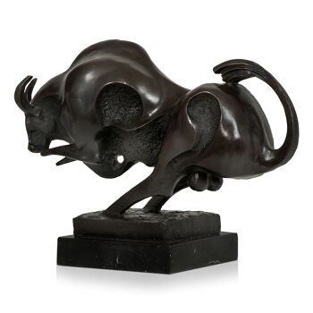 ADM - Sculpture en bronze 'Taureau' - Couleur bronze - 26 x 35 x 14 cm 7