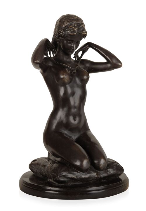 ADM - Scultura in bronzo 'Nudo con collana' - Colore Bronzo - 36 x 25 x 25 cm