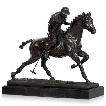 ADM - Sculpture en bronze 'Joueur de polo' - Couleur bronze - 31 x 33 x 14 cm 6