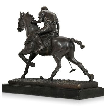 ADM - Sculpture en bronze 'Joueur de polo' - Couleur bronze - 31 x 33 x 14 cm 7