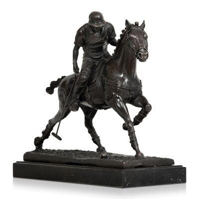 ADM - Sculpture en bronze 'Joueur de polo' - Couleur bronze - 31 x 33 x 14 cm
