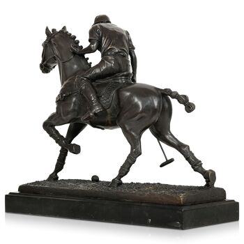 ADM - Sculpture en bronze 'Joueur de polo' - Couleur bronze - 31 x 33 x 14 cm 3