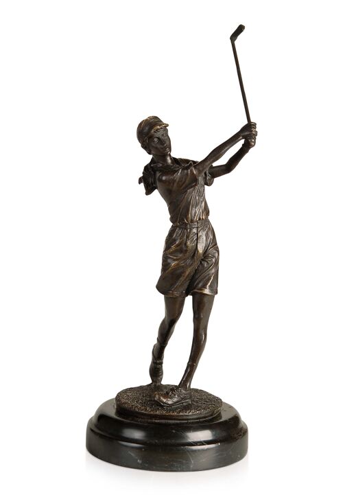 ADM - Scultura in bronzo 'Giocatrice di golf' - Colore Bronzo - 29 x 11 x 12 cm