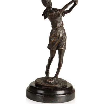 ADM - Bronzeskulptur 'Golfspieler' - Bronzefarbe - 29 x 11 x 12 cm