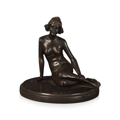 ADM - Bronzeskulptur 'Akt einer sitzenden Frau' - Bronzefarbe - 16,5 x 18 x 18 cm