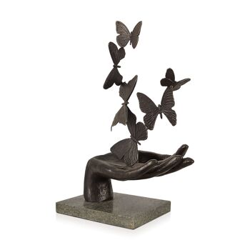 ADM - Sculpture en bronze 'Papillons' - Couleur bronze - 37 x 29 x 13 cm 5