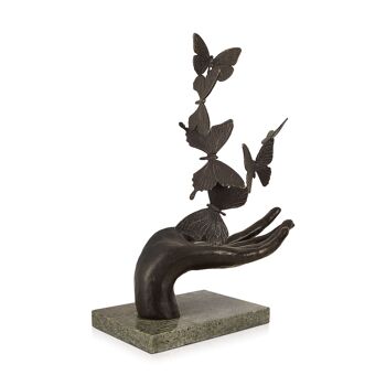 ADM - Sculpture en bronze 'Papillons' - Couleur bronze - 37 x 29 x 13 cm 6