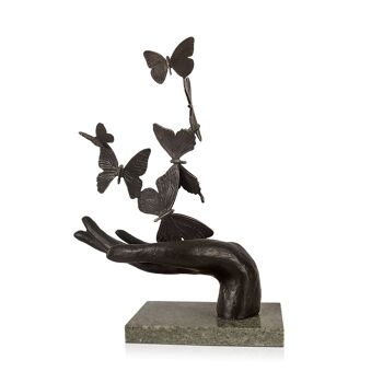 ADM - Sculpture en bronze 'Papillons' - Couleur bronze - 37 x 29 x 13 cm 7