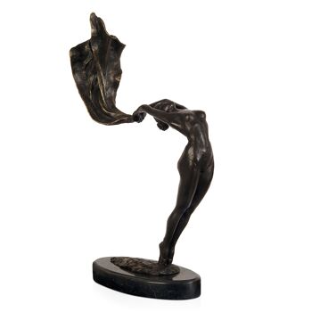 ADM - Sculpture en bronze 'Danseuse au voile' - Couleur bronze - 44 x 28 x 8 cm 5