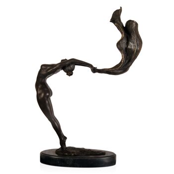 ADM - Sculpture en bronze 'Danseuse au voile' - Couleur bronze - 44 x 28 x 8 cm 6