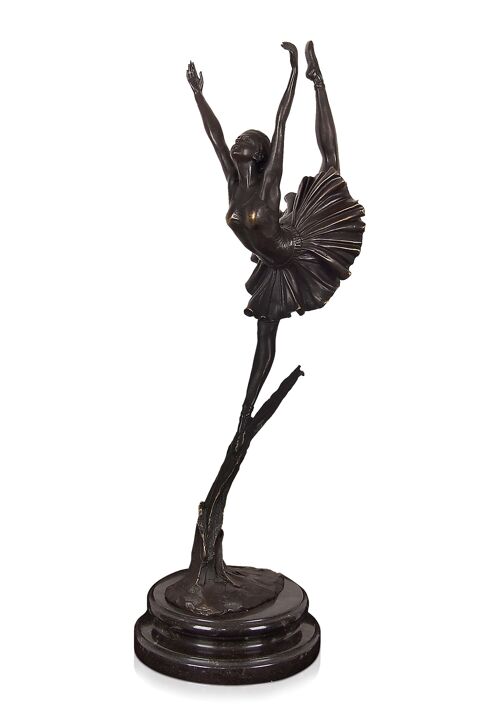 ADM - Scultura in bronzo 'Danzatrice sul ramo' - Colore Bronzo - 52 x 15 x 19 cm
