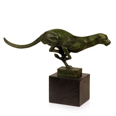 ADM - Scultura in bronzo 'Giaguaro in corsa' - Colore Bronzo - 19 x 30 x 8 cm