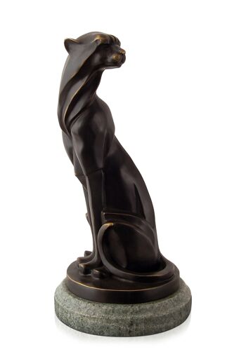 ADM - Sculpture en bronze 'Jaguar assis' - Couleur Bronze - 32 x 16 x 16 cm 6