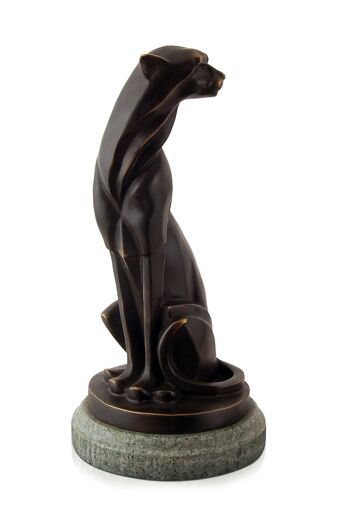ADM - Sculpture en bronze 'Jaguar assis' - Couleur Bronze - 32 x 16 x 16 cm 7
