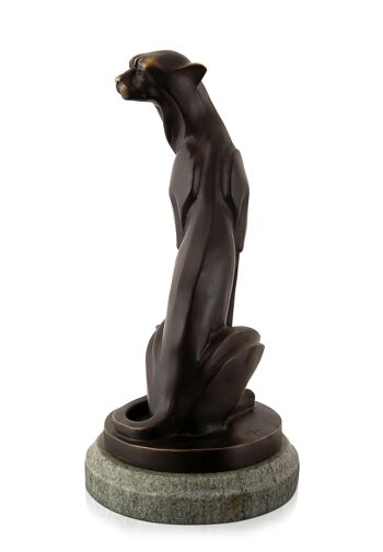 ADM - Sculpture en bronze 'Jaguar assis' - Couleur Bronze - 32 x 16 x 16 cm 8