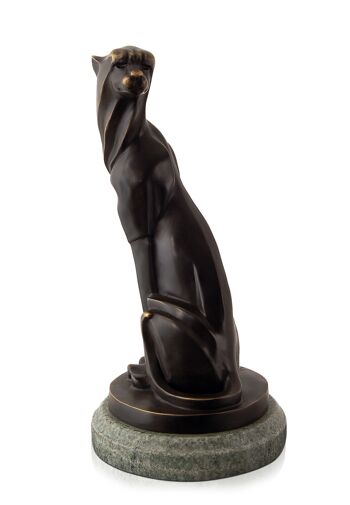 ADM - Sculpture en bronze 'Jaguar assis' - Couleur Bronze - 32 x 16 x 16 cm 9