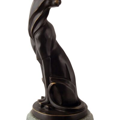 ADM – Bronzeskulptur „Sitzender Jaguar“ – bronzefarben – 32 x 16 x 16 cm