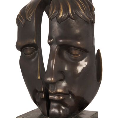 ADM - Sculpture en bronze 'Tête surréaliste' - Couleur bronze - 33 x 23 x 18 cm