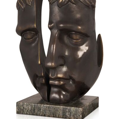 ADM - Sculpture en bronze 'Tête surréaliste' - Couleur bronze - 33 x 23 x 18 cm