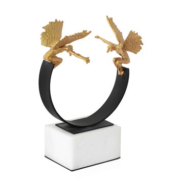 ADM - Sculpture en métal 'Twin Angels' - Couleur or - 24 x 18 x 12 cm 1