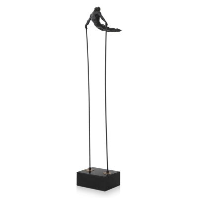 ADM - Sculpture en métal 'Gymnaste 1' - Couleur noire - 80 x 15 x 21 cm