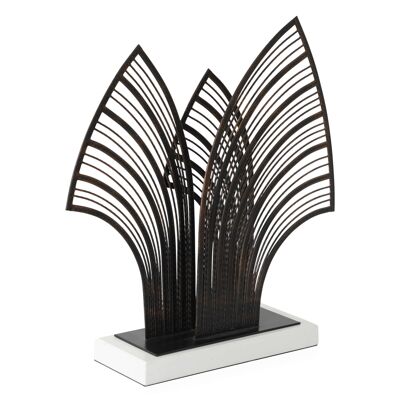 ADM - Sculpture en métal 'Abstract Sculpture' - Couleur noire - 47 x 42 x 12 cm