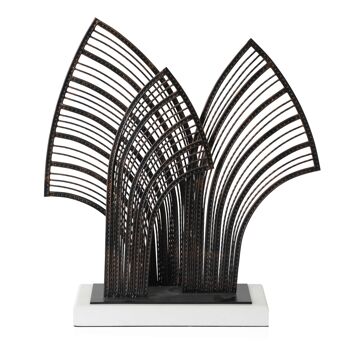 ADM - Sculpture en métal 'Abstract Sculpture' - Couleur noire - 47 x 42 x 12 cm 3