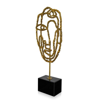 ADM - Sculpture en métal 'Visage abstrait' - Couleur cuivre - 62 x 23 x 10 cm