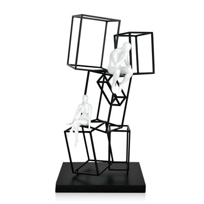 ADM - Sculpture métal 'Penseurs' - Couleur noire - 47 x 23 x 17 cm